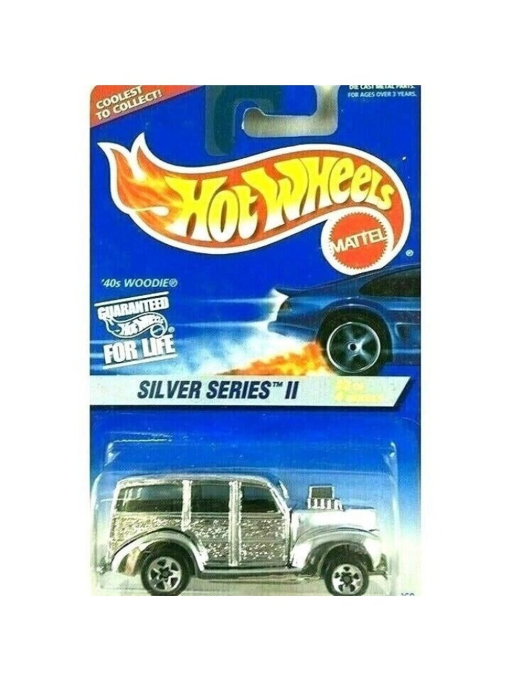 Vintage Die Cast Hot Wheels 1996 '40s Woodie #421 Ford 2/4 Silver Series II 1:64
